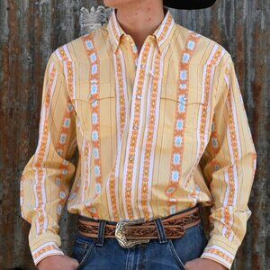 Schaefer Outfitter Pearl Snap Large Tall RangeTek Cowboy Vented Performance Sz L